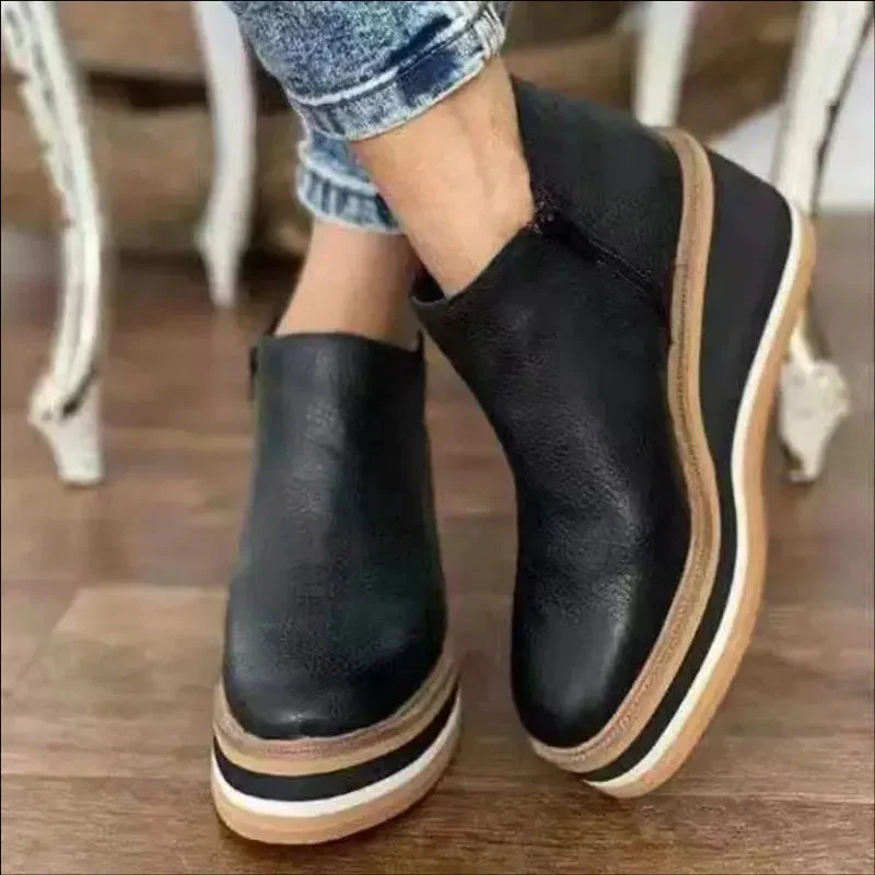 Alma | Reißverschluss Stiefelette mit modernem Plateau - Image 8