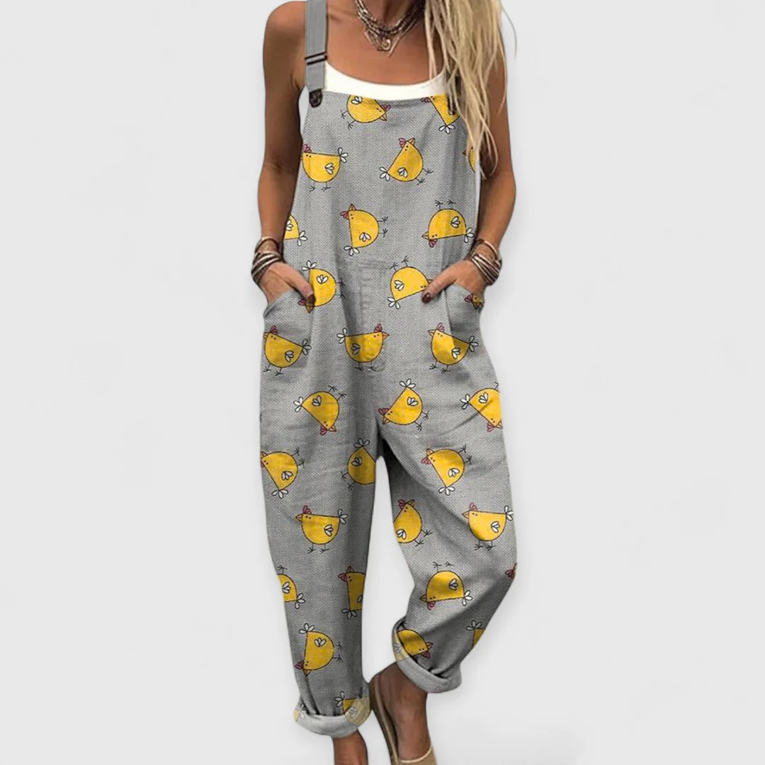 Althea | Damen Vintage Weitbeiniger Jumpsuit - Image 2