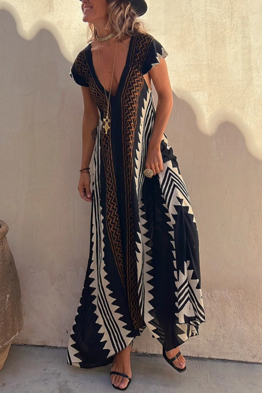 Alya™ – Damen Kleid mit Lebhaften Aztekenmustern für Sommerkomfort - Image 4