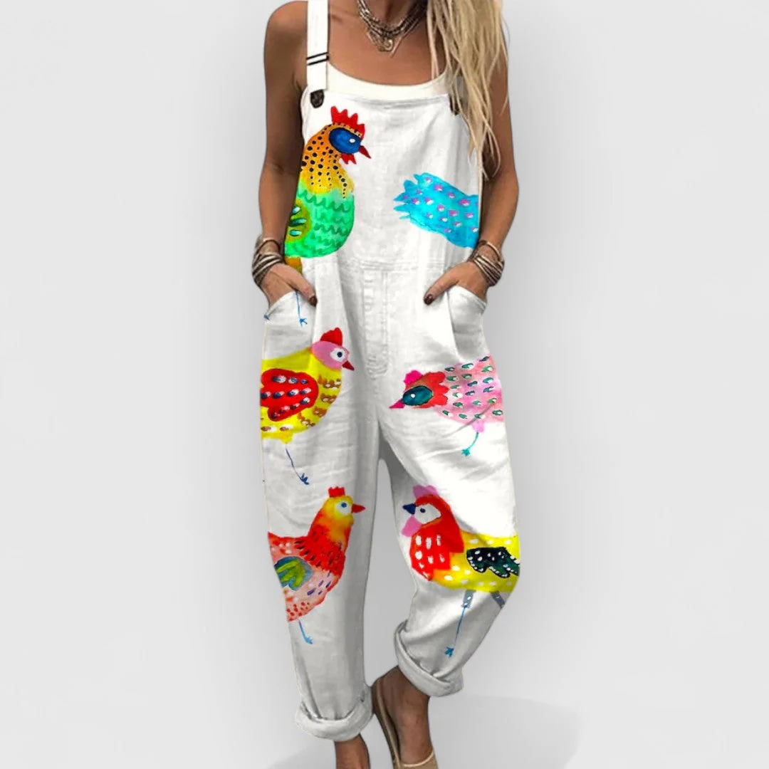Amabel | Vintage Weitbeiniger Jumpsuit
