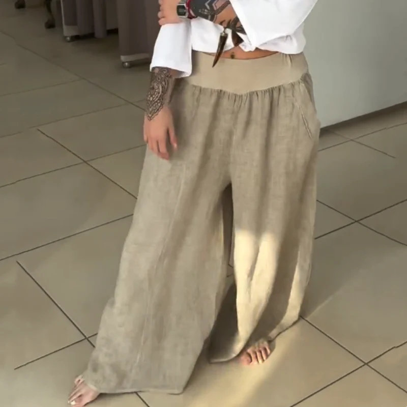 AMALIA - STRETCHHOSE MIT WEITEM BEIN UND TASCHEN - Image 4