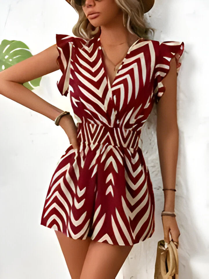 Amelia | Elegantes Hemdkleid mit V-Ausschnitt und Querfrontendruck für Damen - Image 3