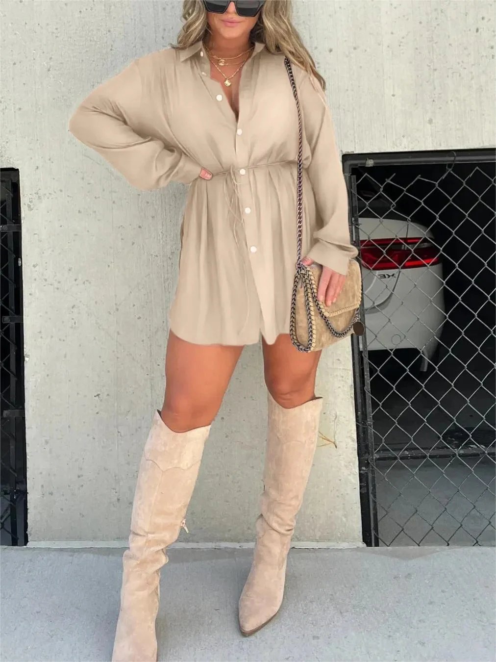 Amelie | Chic Satin Jumpsuit Dress - Image 10