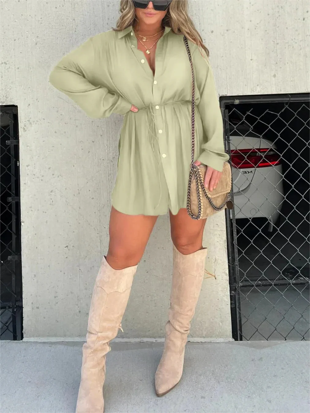 Amelie | Chic Satin Jumpsuit Dress - Image 15