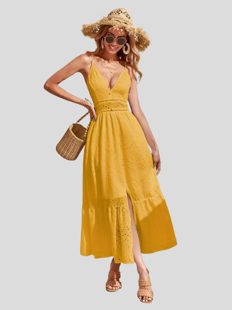 Amélie Refined Lang Sommerkleid mit Dünnen Trägern - Image 4