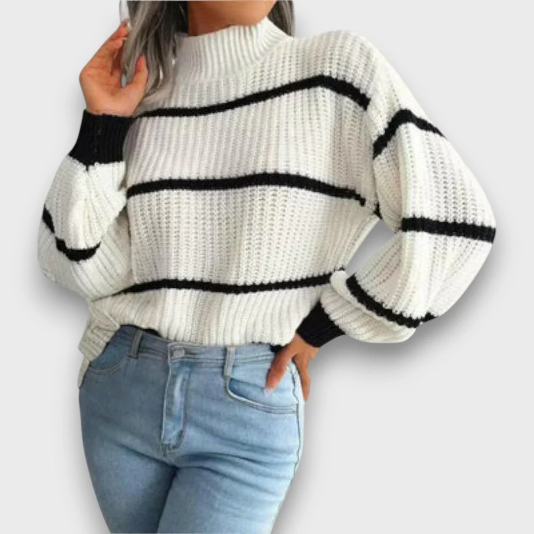 Amelithra – Rollkragenpullover mit Streifen