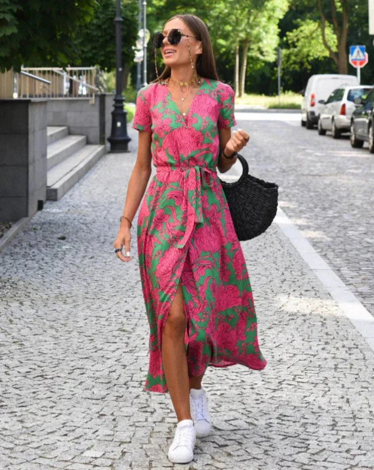 AMINA - LANGES WICKELKLEID MIT PRINT - Image 2