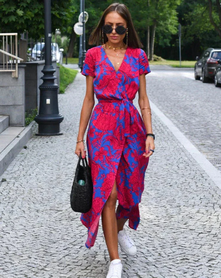 AMINA - LANGES WICKELKLEID MIT PRINT - Image 5