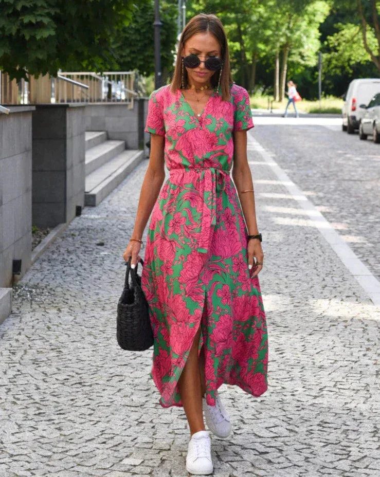 AMINA - LANGES WICKELKLEID MIT PRINT - Image 6