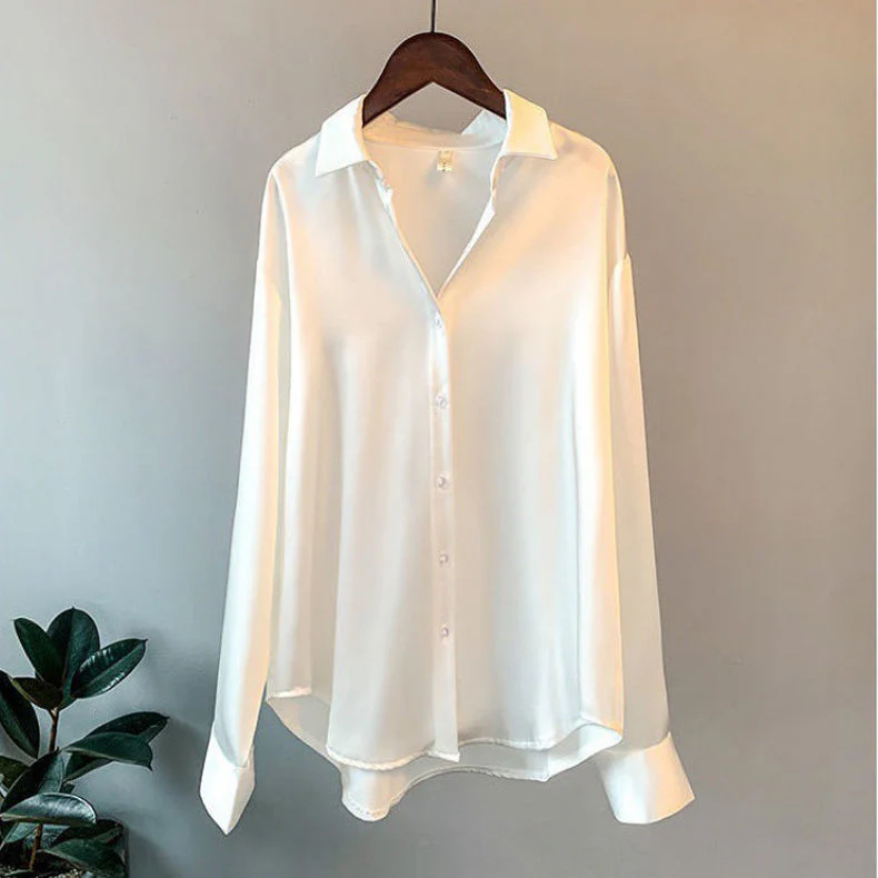 Andrea | Elegante klassische Bluse aus 100 % Seide