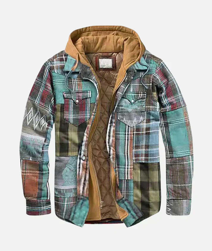 Andrea™ | Stylische Patchwork Karo Jacke