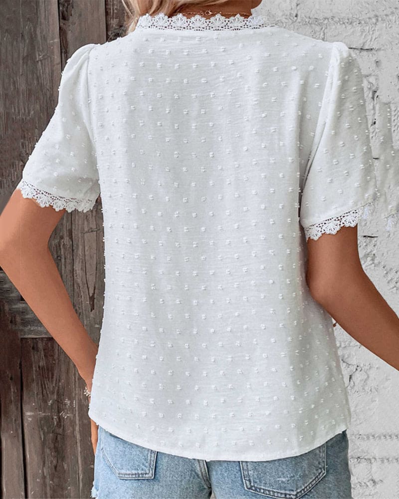 Angelika | Elegante V Ausschnitt bluse - Image 2