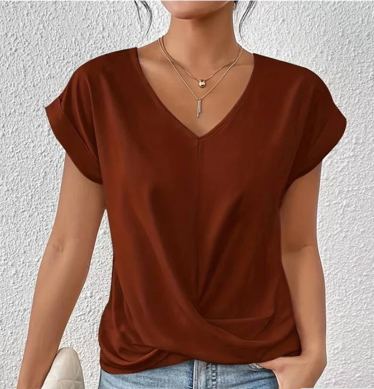 Angelika | Leichte Sommerbluse mit V Ausschnitt - Image 2