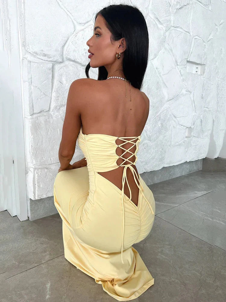 Angelika | Trägerloses Bodycon Mini Dress - Image 2