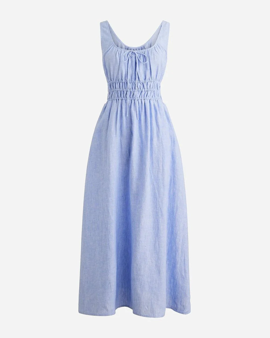 ANGELINA - GERAFFTES LEINENKLEID - Image 7