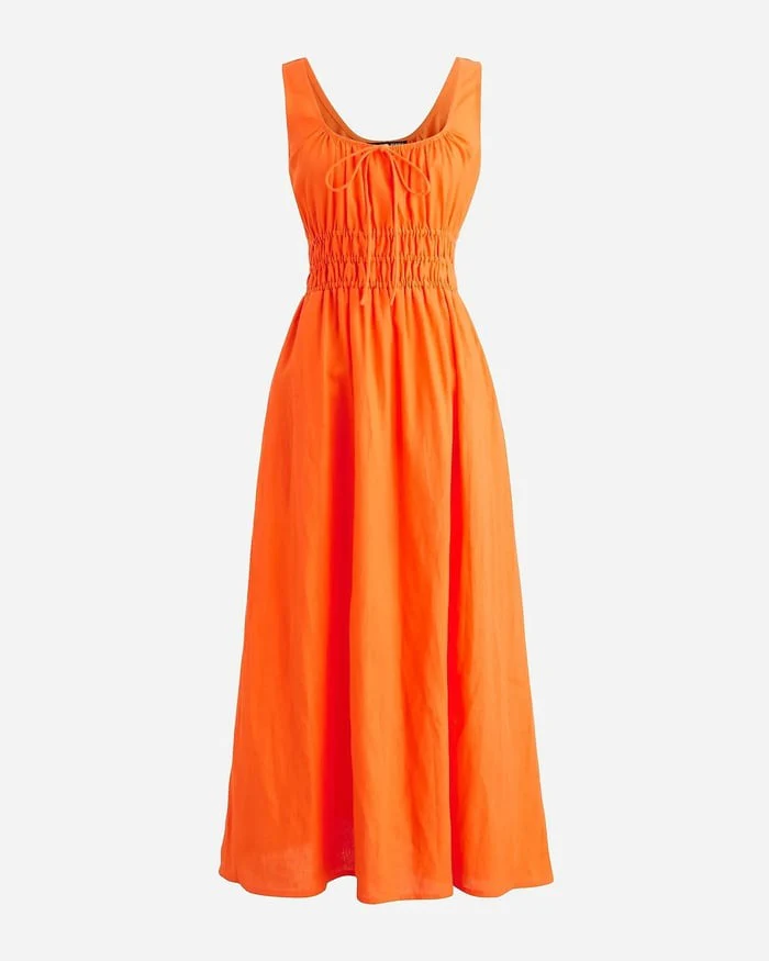 ANGELINA - GERAFFTES LEINENKLEID - Image 8
