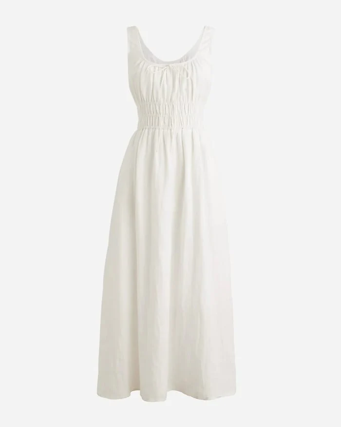 ANGELINA - GERAFFTES LEINENKLEID - Image 9