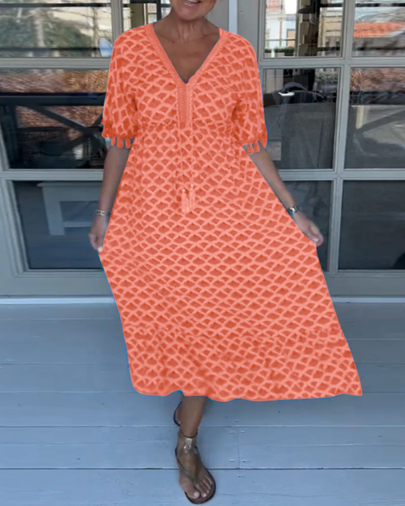 Ania - Freizeitkleid mit V-Ausschnitt und Print - Image 10