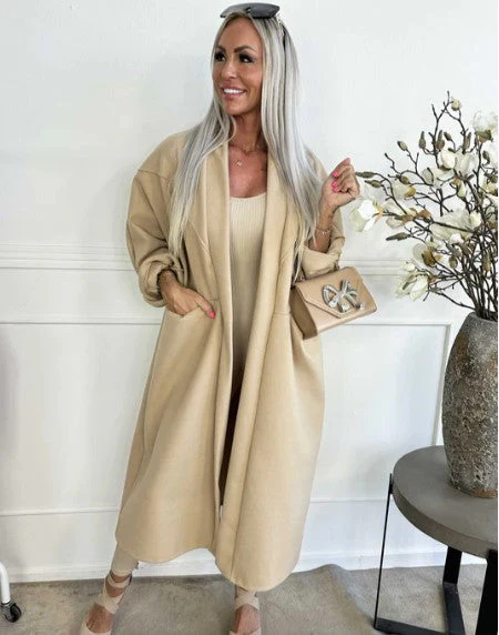 Annah - übergroßer mantel mit klaren nähten und taschen - Image 12