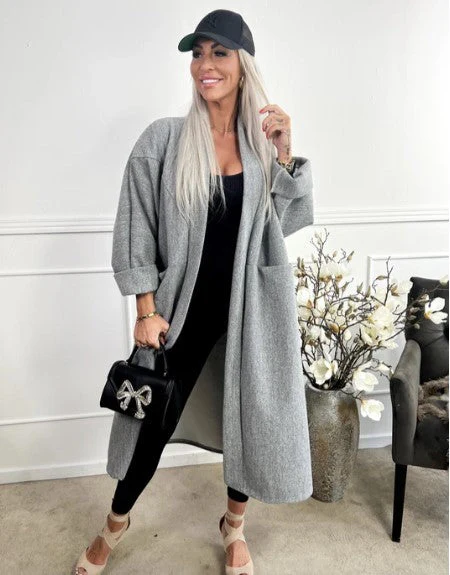 Annah - übergroßer mantel mit klaren nähten und taschen - Image 4