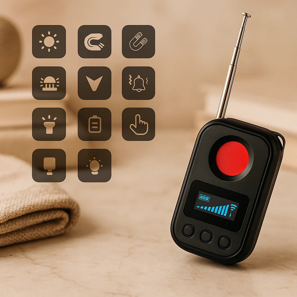 Anti-Spionage-Detektor mit EMF-, Infrarot- und magnetischer Erkennung – USB-aufladbar - Image 2
