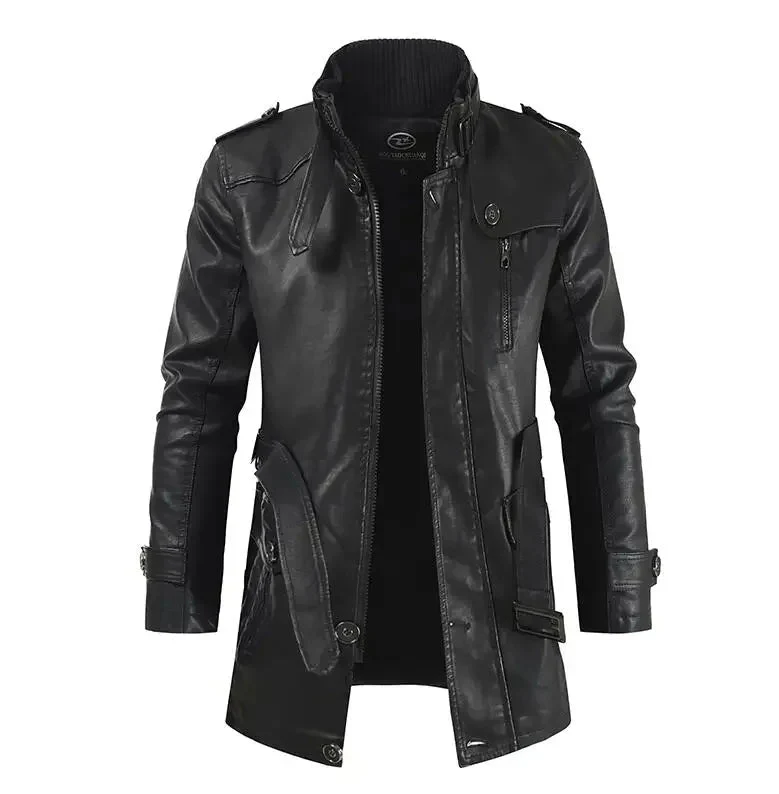 Anton® | Elegante lange Motorradjacke aus Leder - Image 7