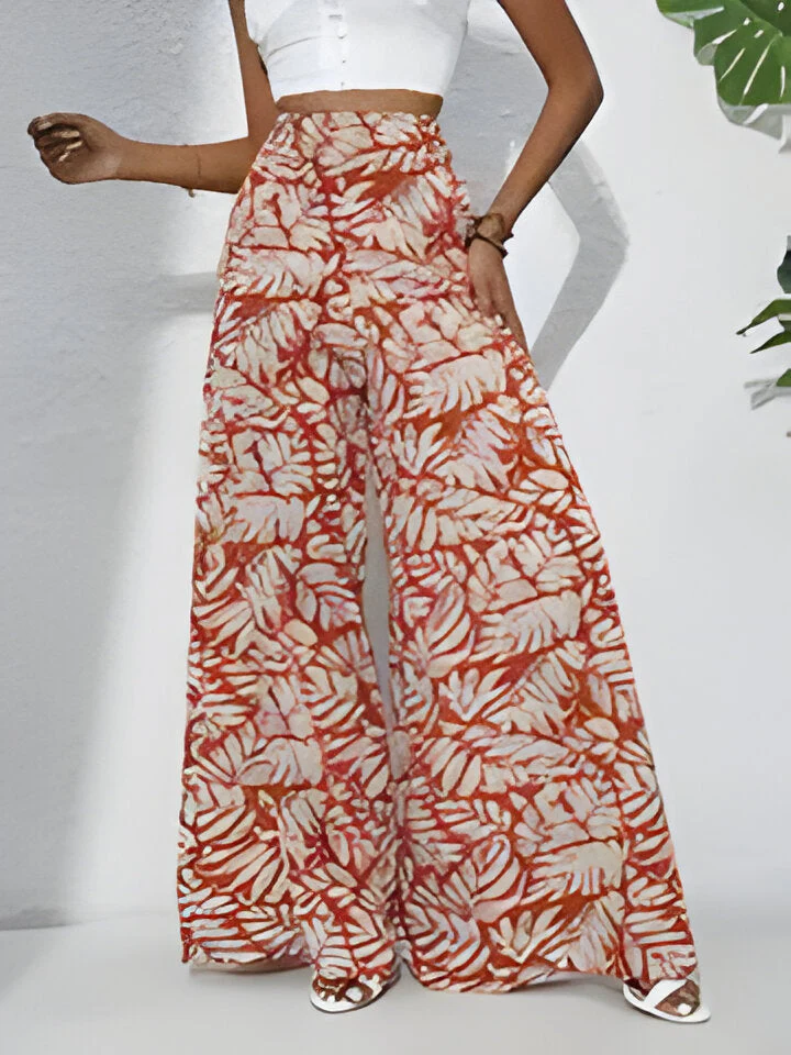 Antonella | Bohemian Floral Print Chiffon Hose mit weitem Bein für Frauen - Image 6