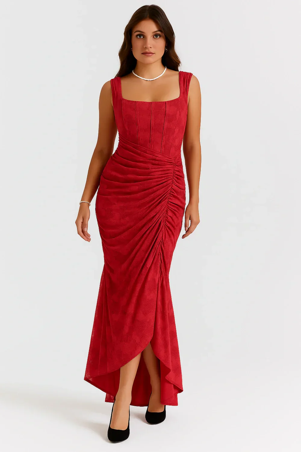 Annika | Damen Korsett Maxikleid Rüschen – Elegantes Korsett Maxi Kleid 2026 - Image 17