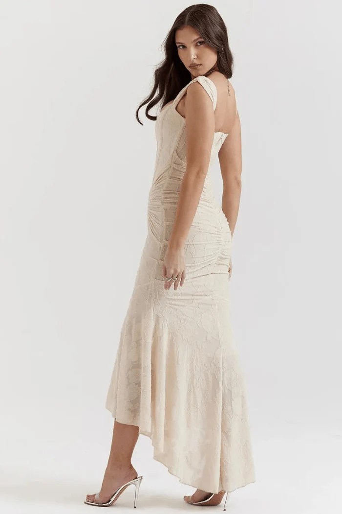 Annika | Damen Korsett Maxikleid Rüschen – Elegantes Korsett Maxi Kleid 2026 - Image 9