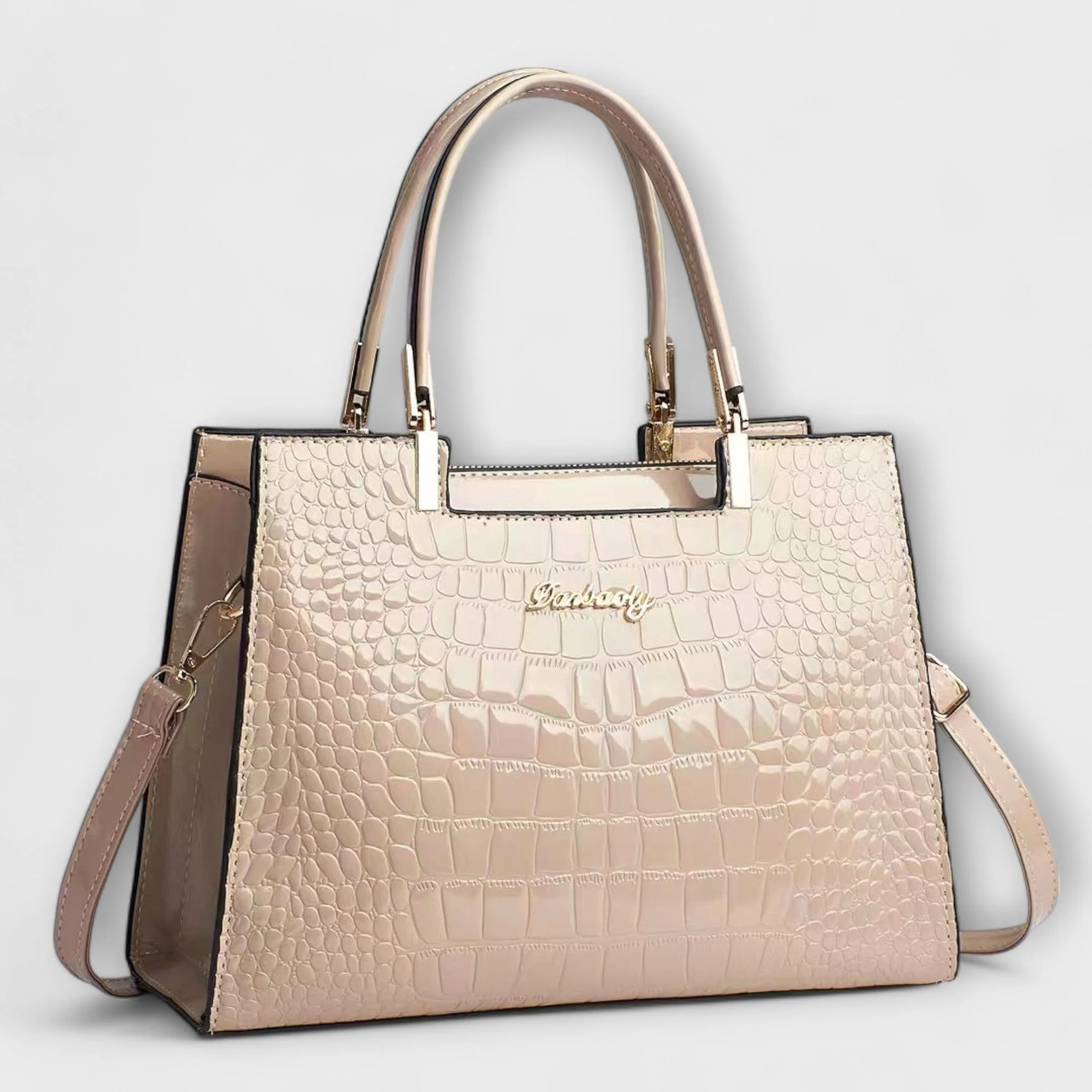 Aralune - Glänzende Handtasche im Krokodil-Prägung - Image 7