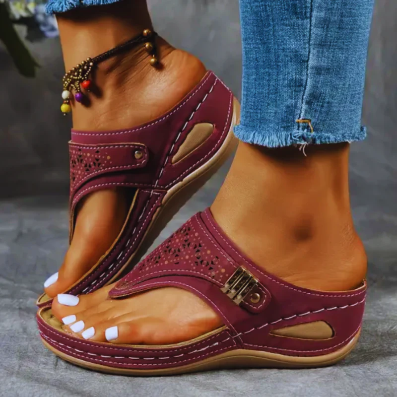 Aria | Clip-Toe-Keilsandalen für Frauen Aus Leder - Image 3