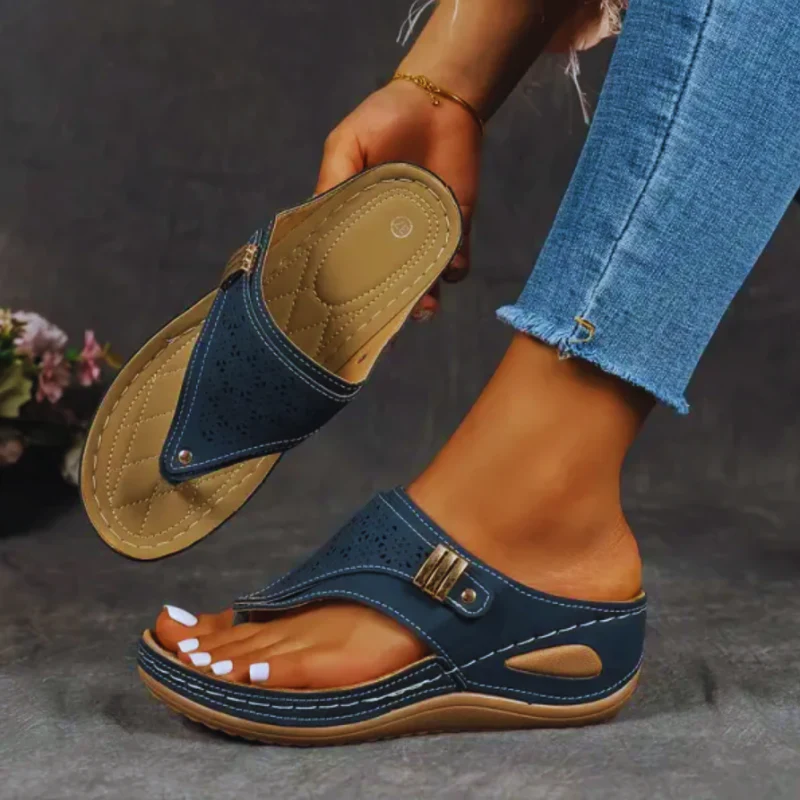 Aria | Clip-Toe-Keilsandalen für Frauen Aus Leder - Image 4