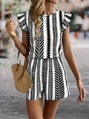 Aria - Eleganter gestreifter Print-Romper für Frauen - Image 2