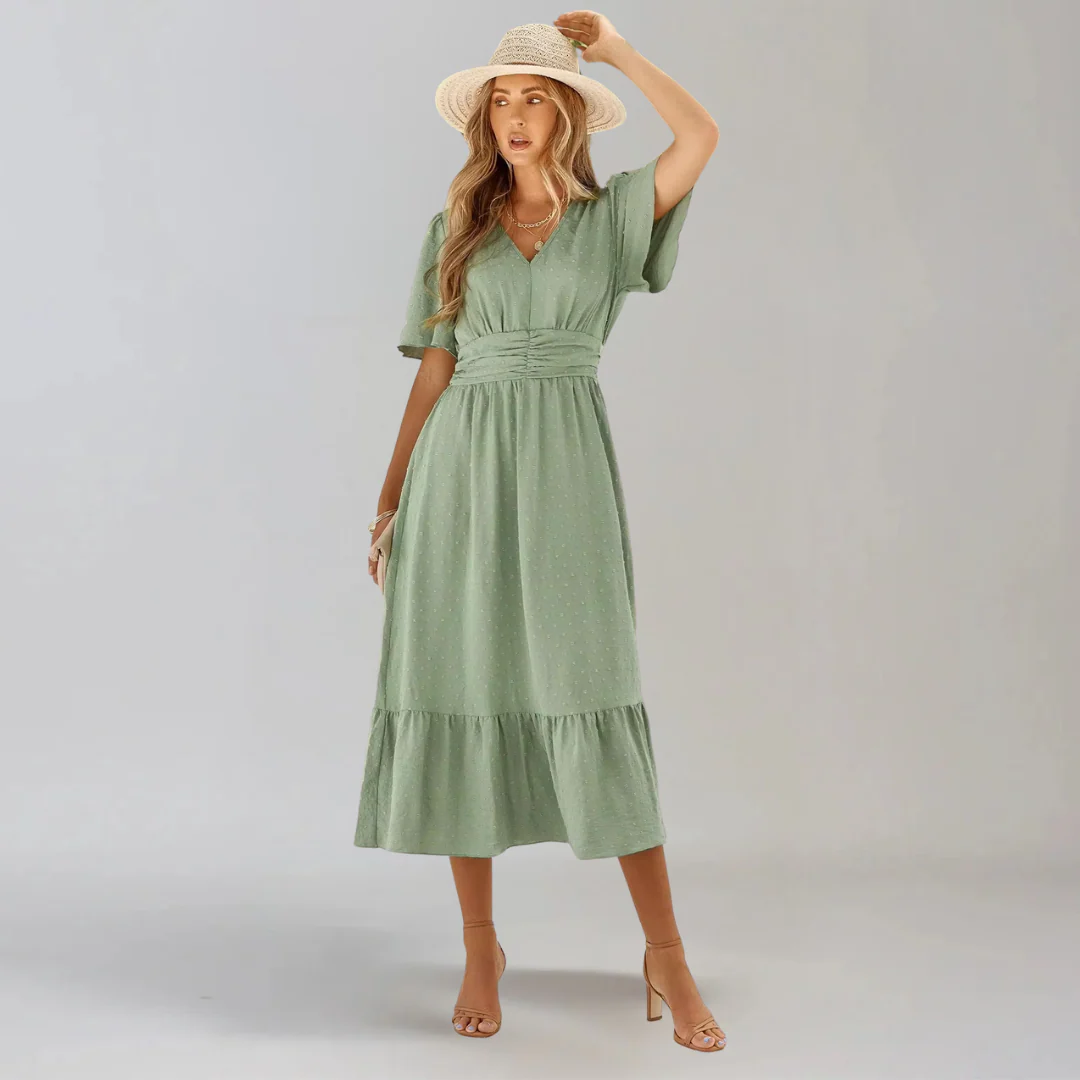 ARIA  | Mittellanges Kleid mit V-Ausschnitt - Image 21