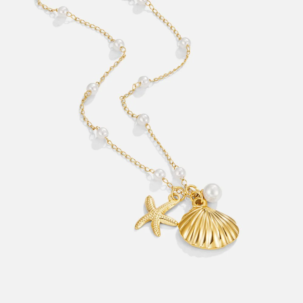 Aria Shell Charm Halskette