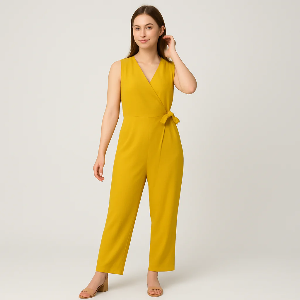 Ärmelloser Aurora-Overall mit integrierten Knoten-Details – Elegantes Ein-Stück-Outfit - Image 2