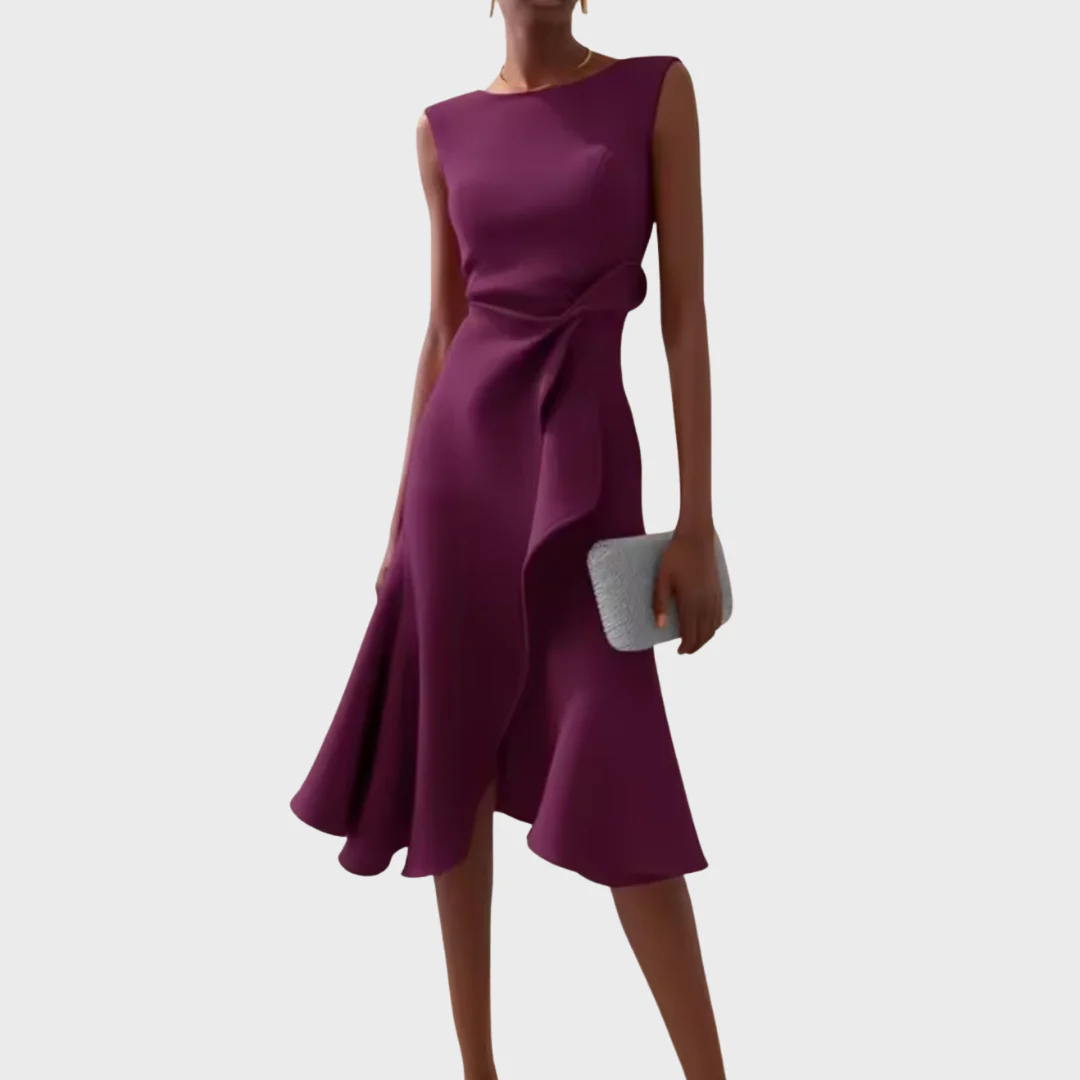 Elfriede | Damen Ärmelloses Midikleid Drapiert Asymmetrisch – Asymm. Midi Drapiert 2026 - Image 11