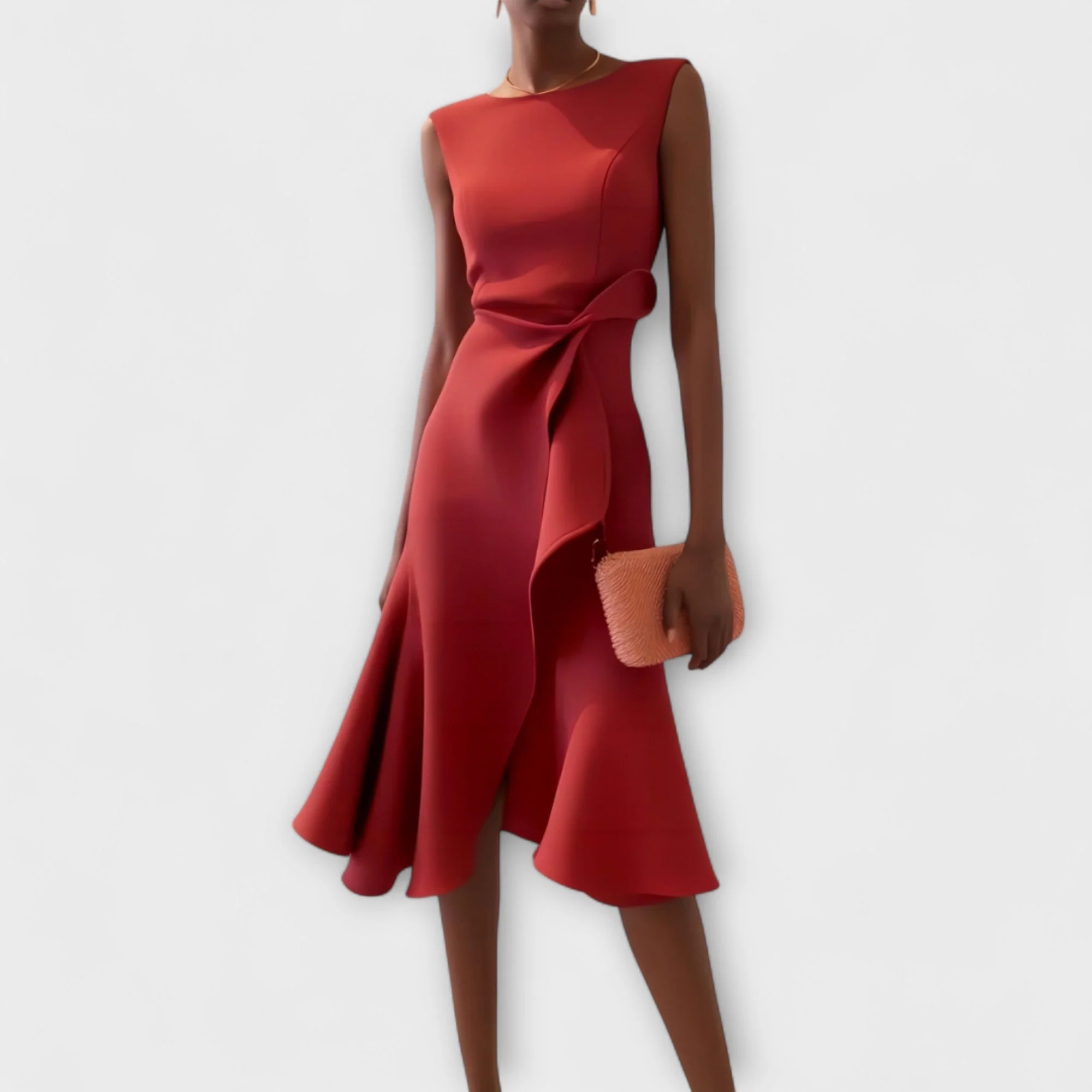 Elfriede | Damen Ärmelloses Midikleid Drapiert Asymmetrisch – Asymm. Midi Drapiert 2026 - Image 5