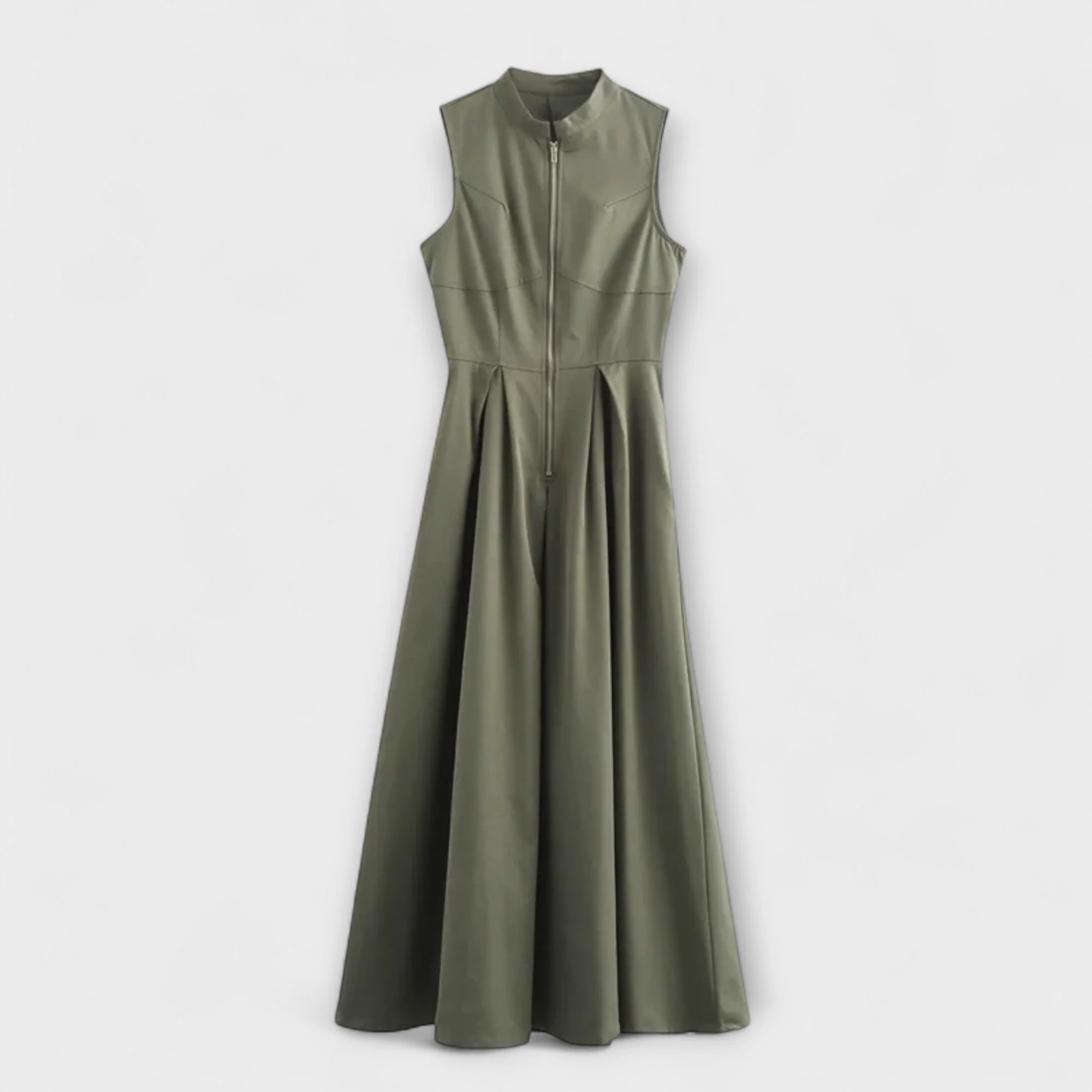 Ärmelloses Plissiertes Midikleid im Bodycon-Stil