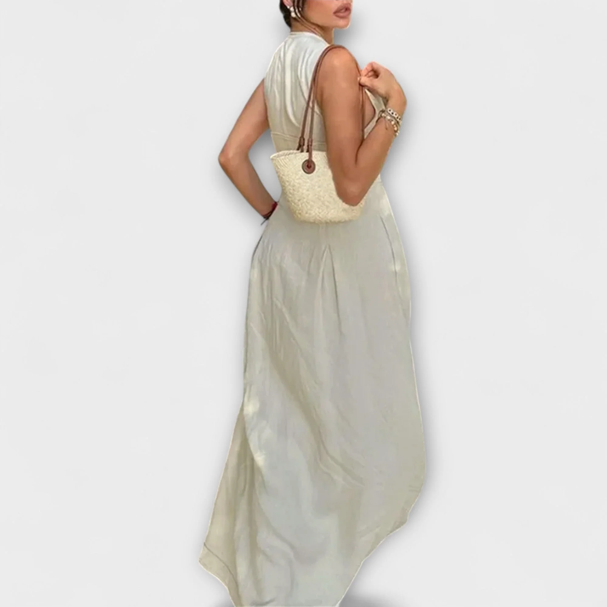 Ärmelloses Plissiertes Midikleid im Bodycon-Stil - Image 3