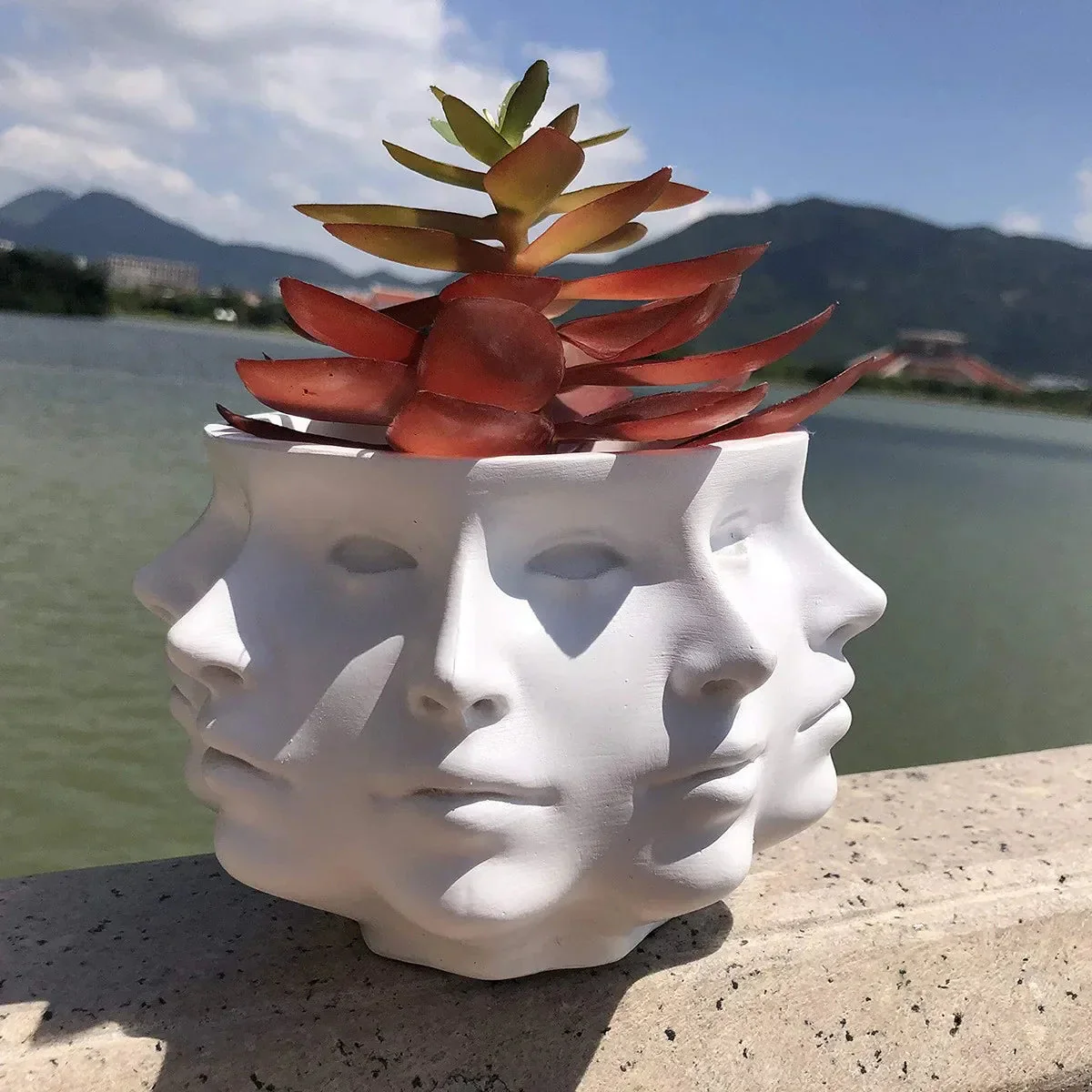 ArtFace 3D Keramische Pflanzenkasse – Modernes Gesichtsdesign Topf - Image 2