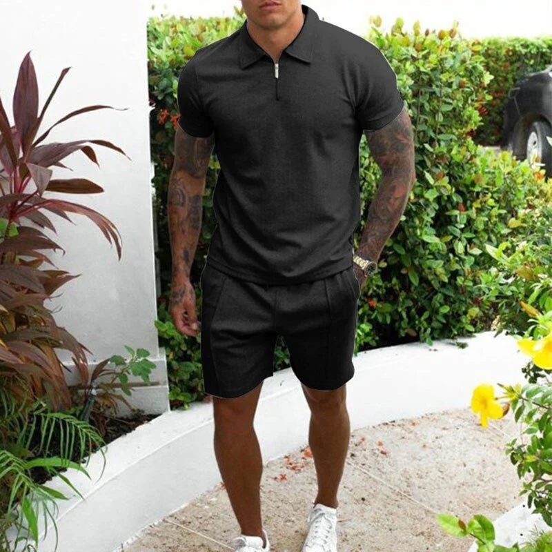 Arthur Polo mit Reißverschluss und Shorts Set - Image 2