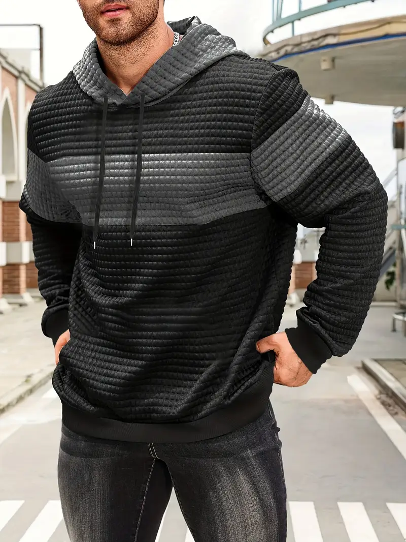 Arvid – Kapuzenpullover  Mit Farbblock Struktur - Image 6