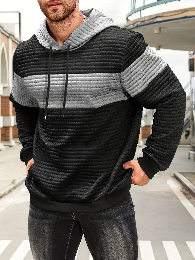Arvid – Kapuzenpullover  Mit Farbblock Struktur - Image 7