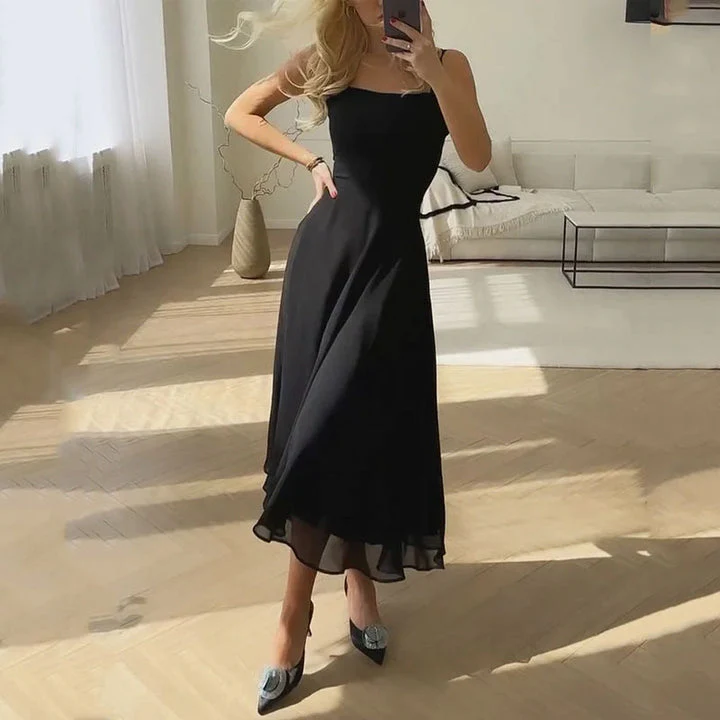 Arya - Elegantes ärmelloses einfarbiges Kleid für Frauen - Image 3