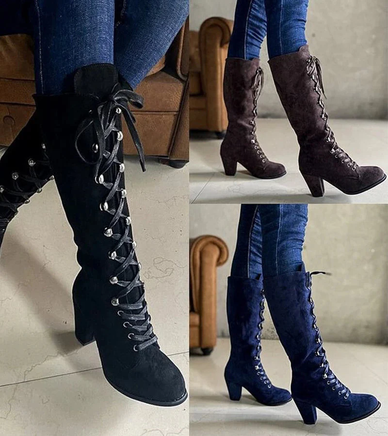 Asmita – Schnürstiefel Aus Wildleder Mit Hohem Absatz - Image 5