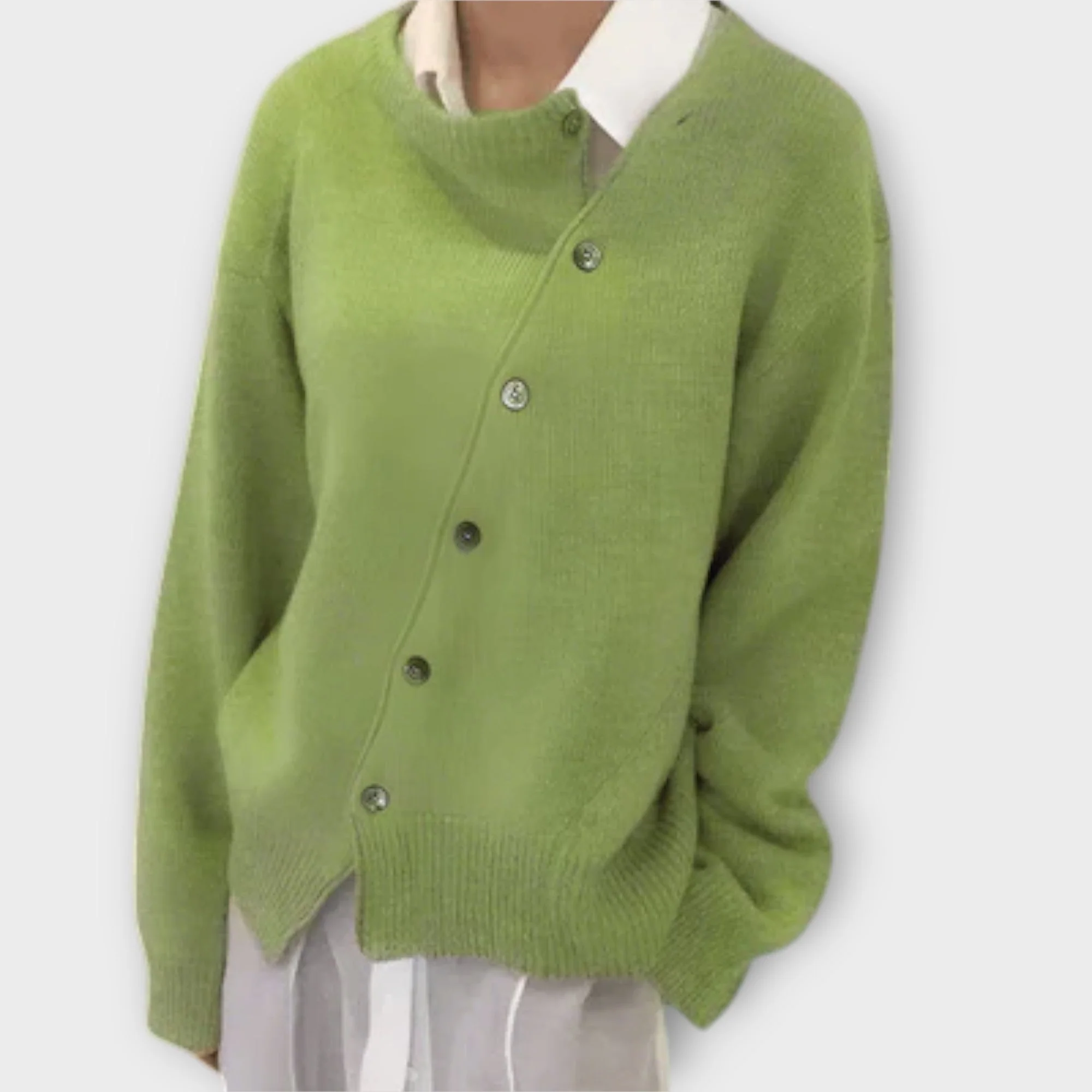 Asymmetrischer Knopf-Cardigan – Mühelose Raffinesse mit modernem Twist - Image 2