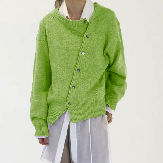 Asymmetrischer Knopf-Cardigan – Mühelose Raffinesse mit modernem Twist - Image 3