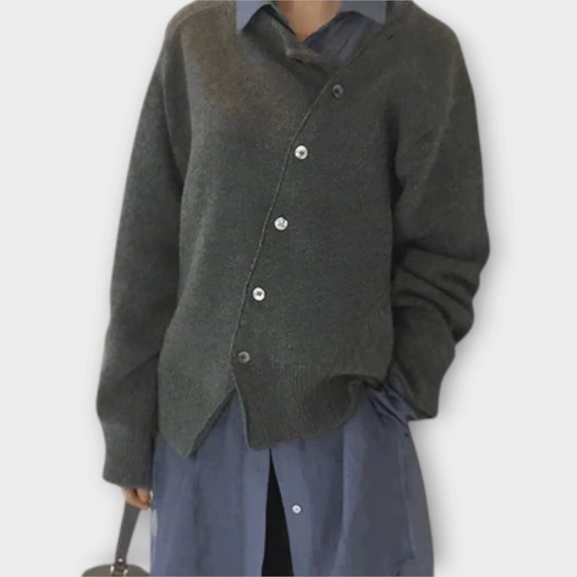 Asymmetrischer Knopf-Cardigan – Mühelose Raffinesse mit modernem Twist - Image 4