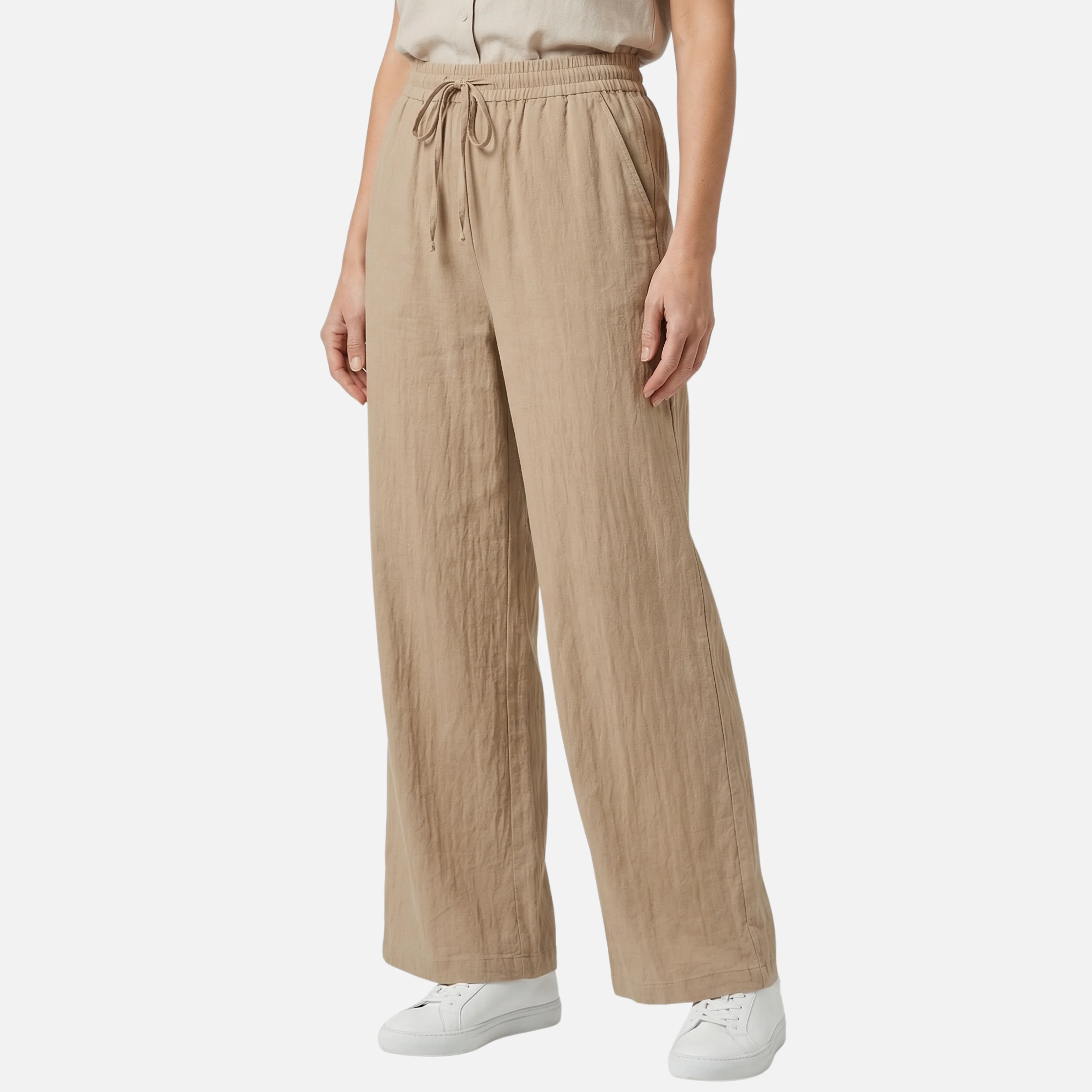 Linda | Damen Atmungsaktive Leinenhose Wide Leg Bund – Leinen Palazzo Damen - Image 2